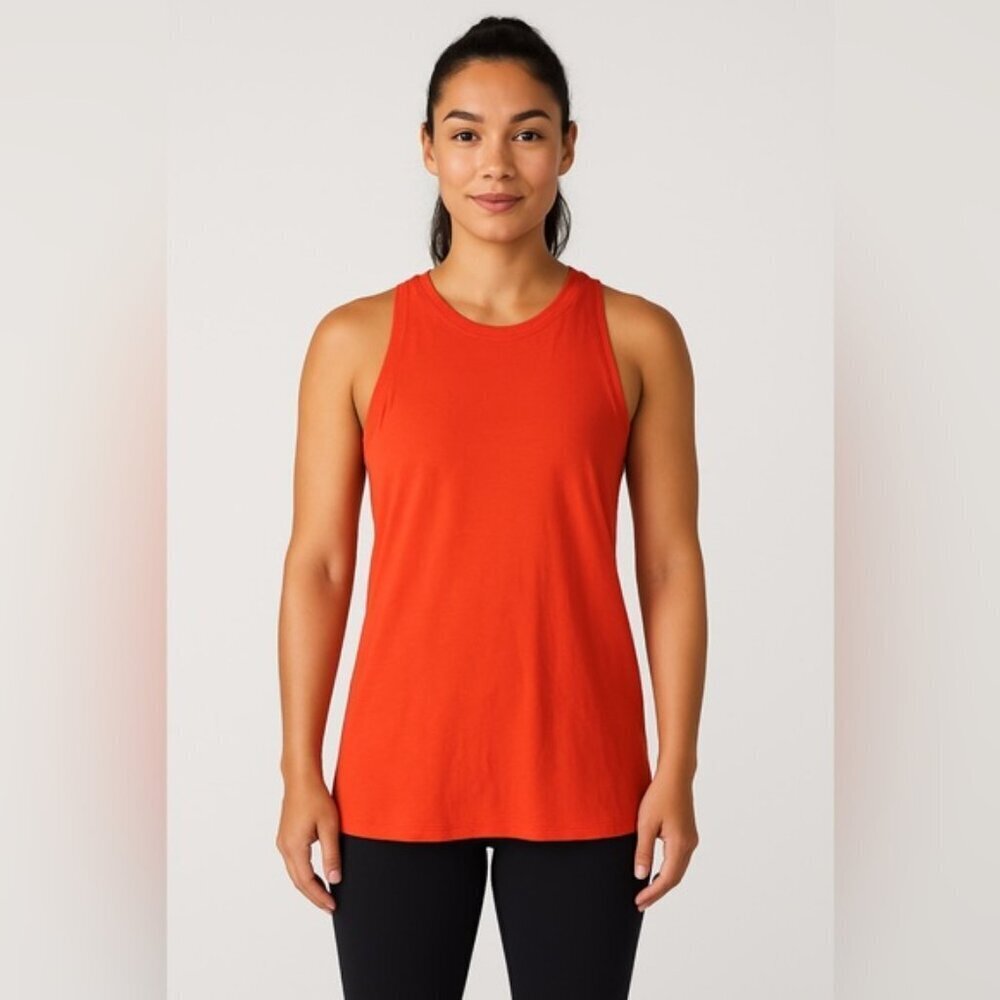Lululemon Women’s Red Racerback Tank Top with Back Knot – Size M (Approx.)